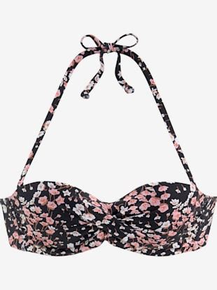 Haut de bikini bandeau à armatures imprimé fantaisie