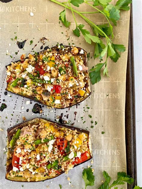 Mediterranean Stuffed Eggplant Dietitian Recipe Dietetic Directions