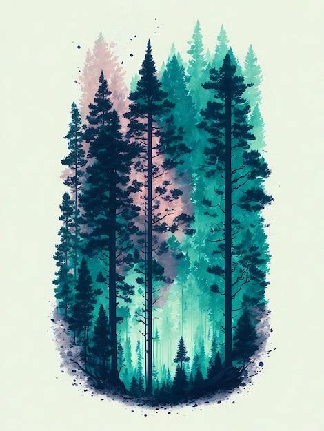 Premium AI Image | forest landscape illustration