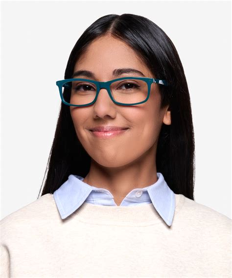 Mandi Showy Teal Frames In Low Profile Style Eyebuydirect