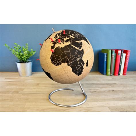 Small Black Natural Cork Globe 14cm Perfect For Any Globetrotter And