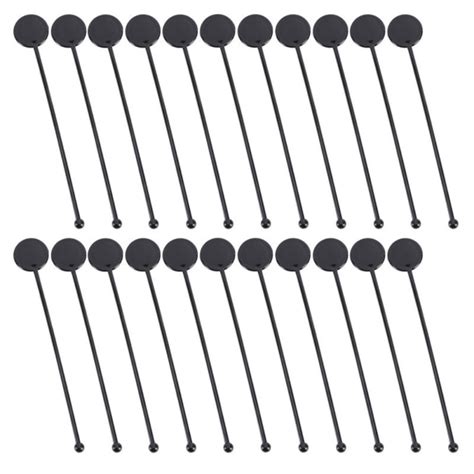 Modanu 7inch Cocktail Swizzle Sticks 8 Pcs Disposible Plastic Disc Top