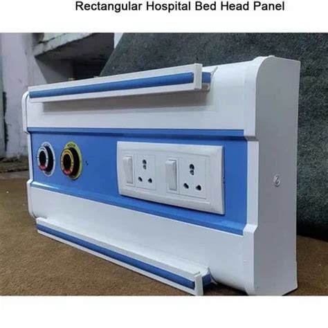 Blue And White Rectangular Hospital Bed Head Panel Feet At