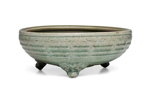 A Longquan Celadon Eight Trigrams Tripod Censer Late Yuan Ming