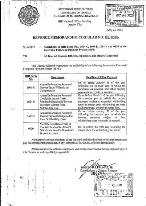Bir Form Nos 1604 C 1604 E 1604 F And 0620 Now Available In Efps