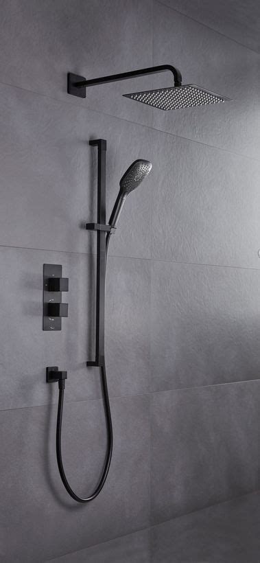 Recite Dual Function Concealed Shower System Matt Black Concealed