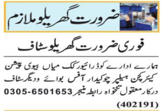 Kitchen Helper Chowkidar Jobs 2024 In Lahore 2024 Job Advertisement