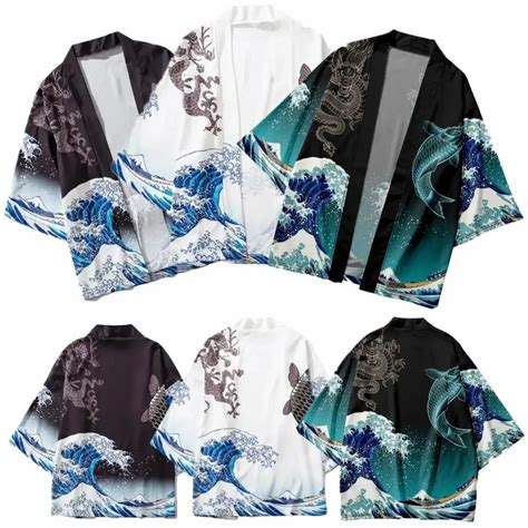 Kimono Japon S Padr O De Impress O 3d Para Homens E Mulheres Casaco