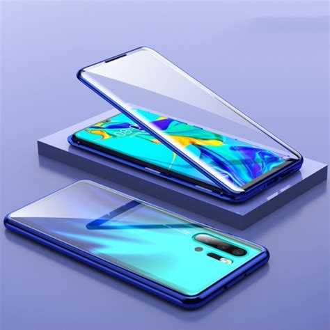 For Huawei P30 Pro Magnetic Metal Frame Double Sided Tempered Glass