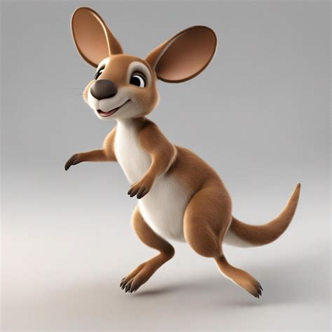 Premium AI Image | Cute kangaroo jumping cartoon generated by AI