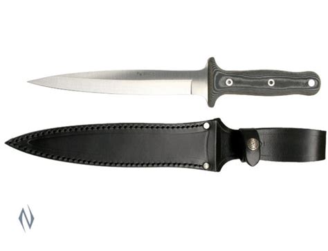 Nieto Pig Sticker Hunting Knife Grey Handle With Black Leather Sheath