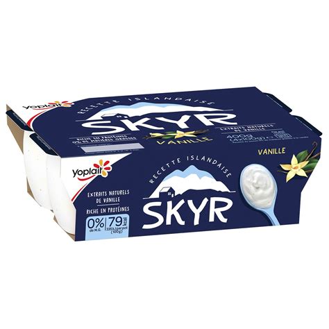 YOPLAIT Skyr saveur vanille 0 recette islandaise 4x100g pas cher à