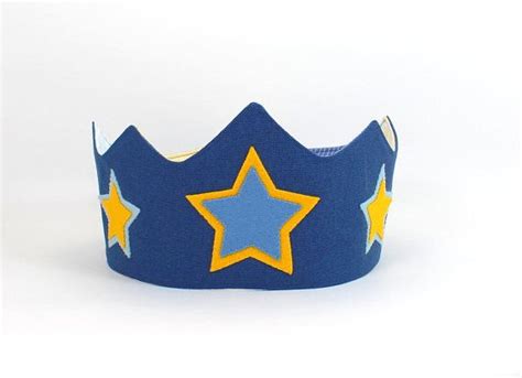 Boy Birthday Crown Blue Play Crown Prince Crown Fabric Kids Crown Star ...