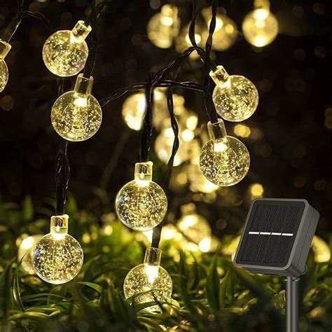 Guirlande Lumineuses Solaires Exterieur M Leds Boules De Cristal