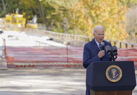 President Biden Touts Infrastructure Bill In Stop At Fern Hollow Bridge Construction Site