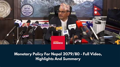 Monetary Policy For Nepal 207980 Full Video Highlights And Summary