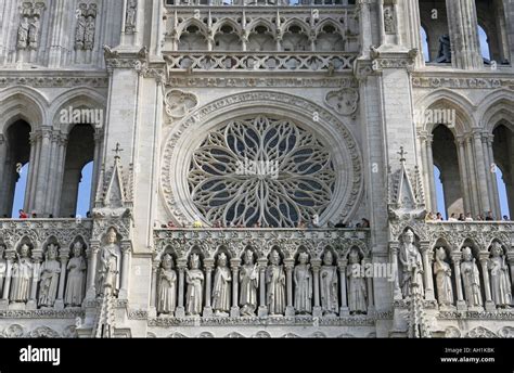 The Rose Window Amiens Cathedral Picardy France Stock Photo Royalty