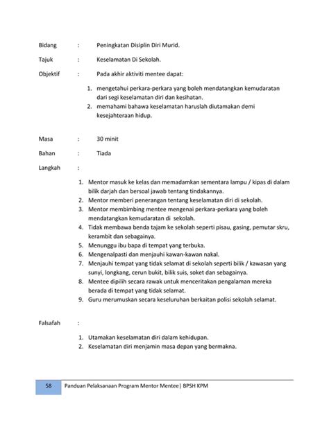 Panduan Pelaksanaan Dan Modul Program Mentor Mentee Di Sekolah Pdf