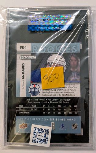 2015 16 UPPER DECK UD PARKHURST HOCKEY CONNOR MCDAVID ROOKIE RC BLUE EBay