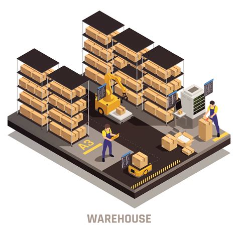 Warehouse Isometric Composition 3293793 Vector Art At Vecteezy