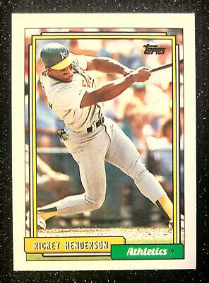 Topps Rickey Henderson Baseball Card Oakland Athletics Ebay