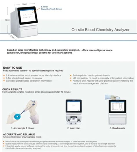 Clinical Analytical Vet Lab On Site Blood Fully Automated Chemistry