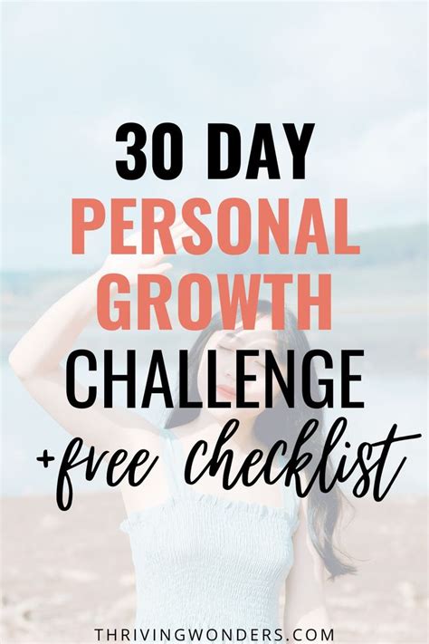 30 Day Personal Growth Challenge Free Checklist Self Improvement