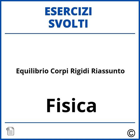 Esercizi Fisica Equilibrio Corpo Rigido Svolti PDF Soluzioni