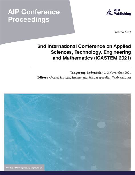 Volume 2877 2nd International Conference On Applied Sciences