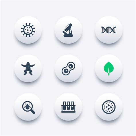 Premium Vector Biology Icons Set