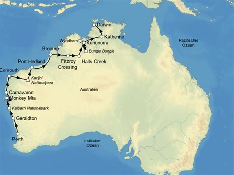 StepMap Westküste Australiens Landkarte für Australien