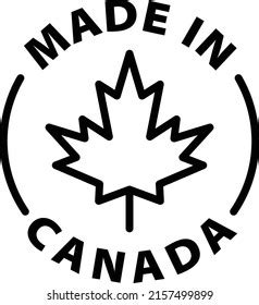 Made Canada Black Outline Badge Icon Stock Vector (Royalty Free ...