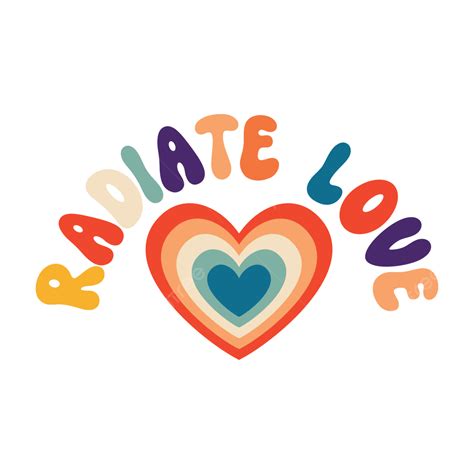 Radiate Love Groovy Style Quote Vintage Hippie Banner Positive