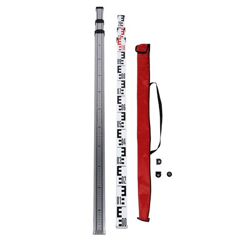 Aluminum Grade Rod 3 Sections Telescopic Leveling Dual Sided 2 Scale