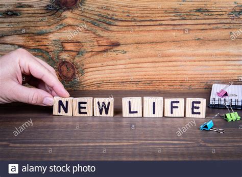 New Life Wooden Letters On The Office Desk Informative And