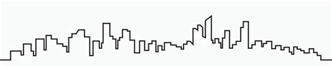 Modern City Skyline Outline Drawing On White Background 11643846