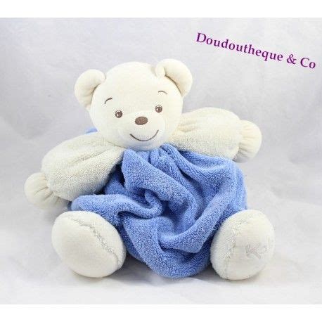 Peluche Patapouf Ours Kaloo Plume Bleu T Te Blanche Cm Doudou