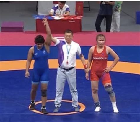 Indian Wrestler Kiran Defeats Mongolias Ganbat Ariunjargal Wins