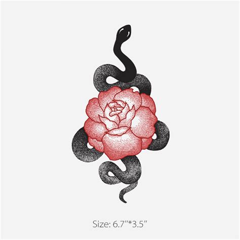 Snake Flower Tattoo Sticker - ApolloBox