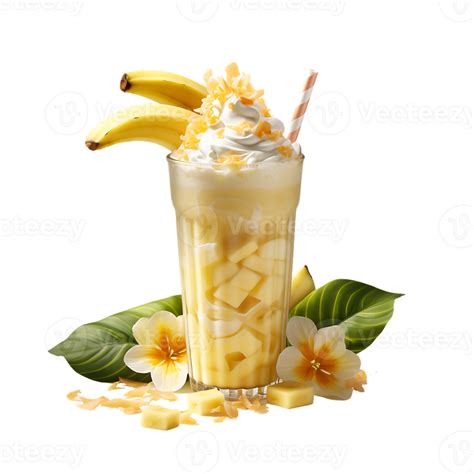 Closeup Shot Of An Banana Drink Juice And Smoothies Perfect For Drink