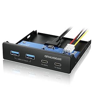 GRAUGEAR 6 Schnittstellen USB C Frontpanel In 3 5 Zoll Mit 1x USB 3 2