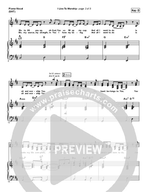 I Live To Worship You Sheet Music PDF Ashmont Hill PraiseCharts