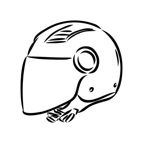 Icono De Doodle De Contorno Dibujado A Mano De Casco De Motocicleta