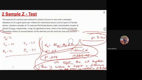 2 Sample Z Test 2 Sample T Test 2 Prop Z Test Youtube