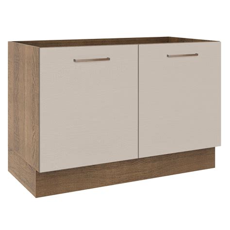 Mueble De Cocina Para Fregadero 120 X 60 Cm 2 Puertas Sin Encimera