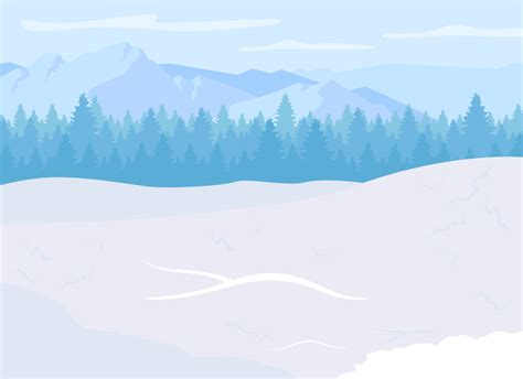 Mountain resort flat color vector illustration. Ski season. Outdoor ...