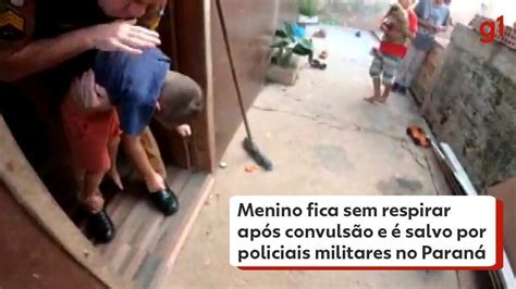 Vídeo Menino fica sem respirar após convulsão e é salvo por policiais