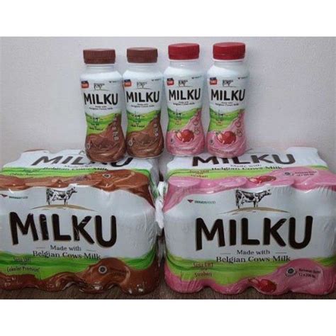 Jual MILKU Susu UHT Rasa COKELAT Strawberry 200 Ml 1 Pack Isi 12