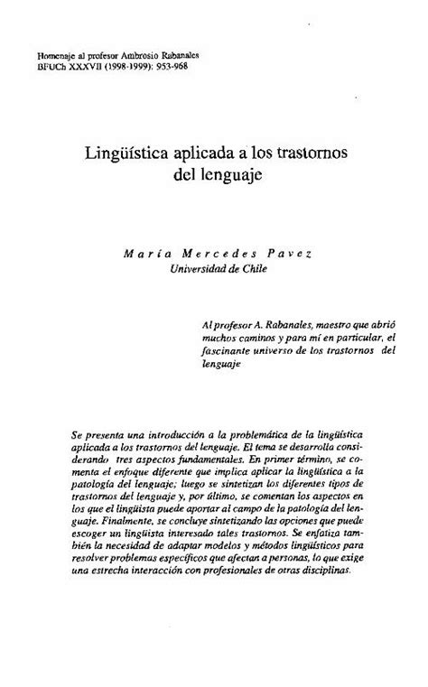 Pdf Ling Stica Aplicada A Los Trastornos Del Lenguaje Dokumen Tips