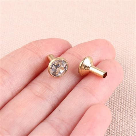 Mm Gold Crystal Rhinestone Rivets Diamond Riveting Rivets Etsy